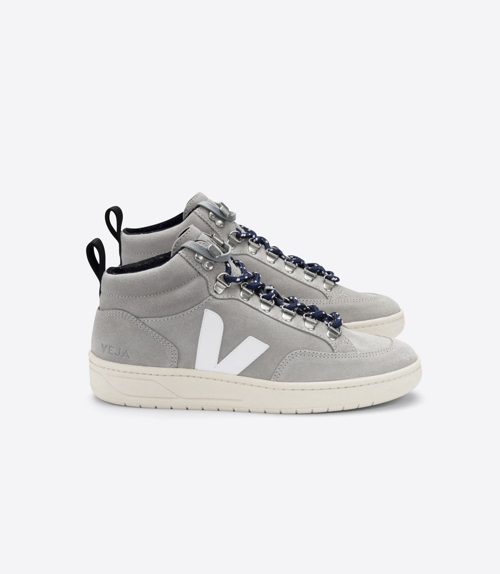 Veja Sneakers Barbati - Roraima Suede - Gri/Albi - 4895712-DP